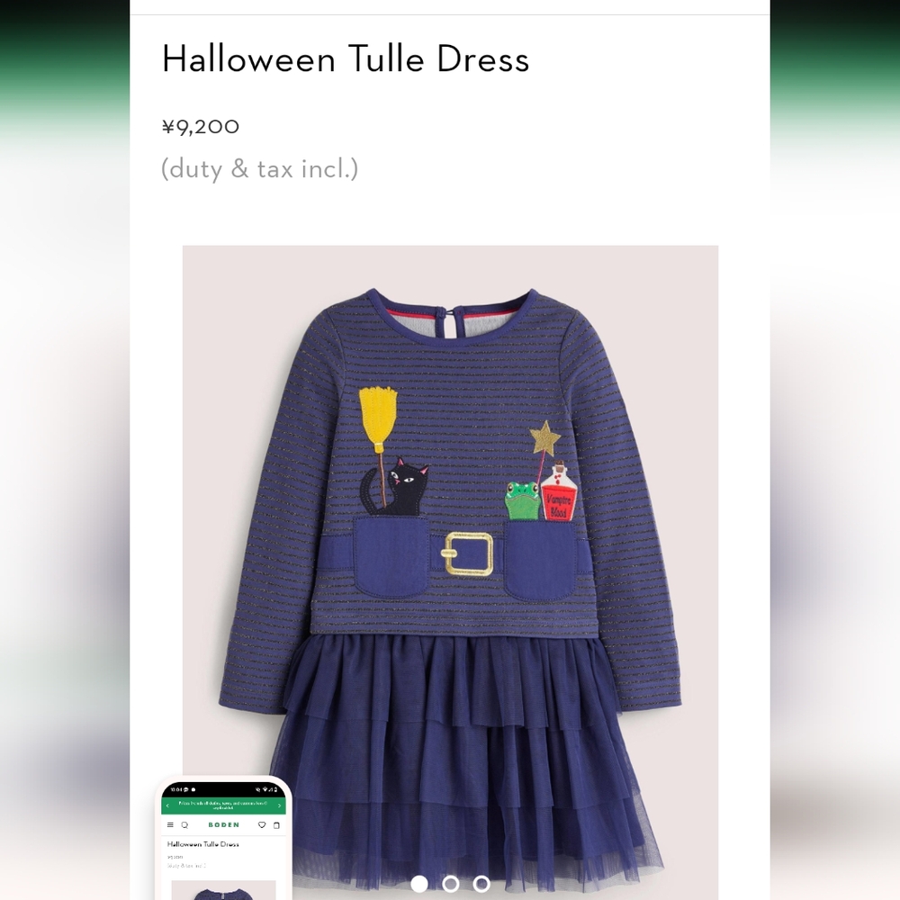 5-6Y mini boden Halloween Dress - Picture 2 of 8